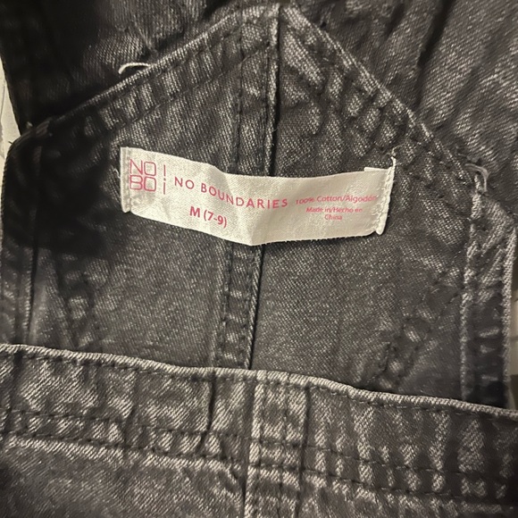 NOBO ADORABLE BLACK STRETCHY COTTON JEAN OVERALLS SHORTS - Picture 8 of 8